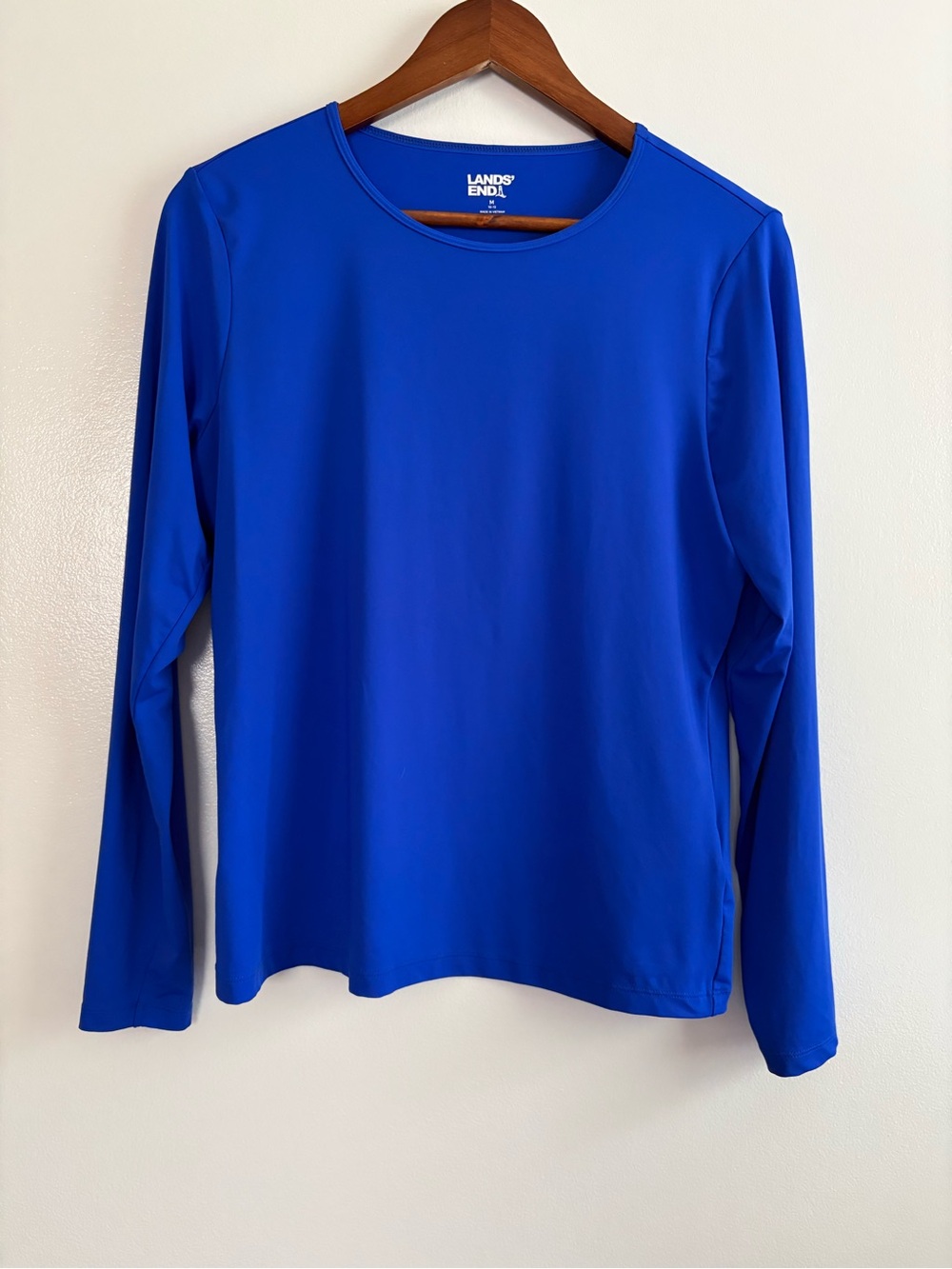 Lands' End Women's Cobalt Blue Performance Long Sleeve Crewneck Tee Size Medium